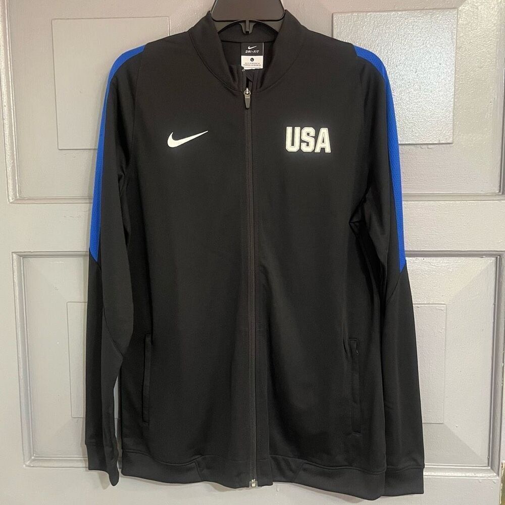 Nike Woman’s USA Olympics Soccer 743124 Long Sleeve Full Zip Track Jacket Black